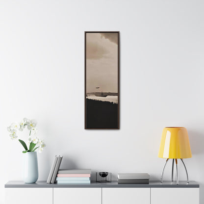 Navy Day New York October 27th 1945 Plane Gallery Canvas Wraps Vertical Frame 12″ x 36″ 1.25" Walnut