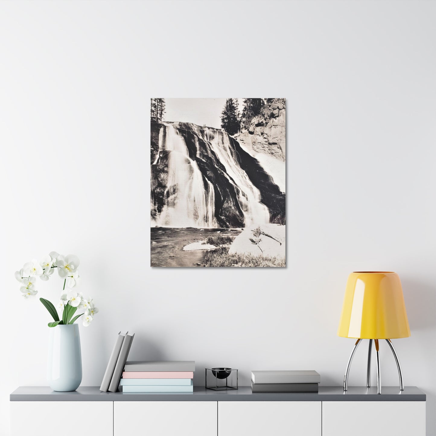 Gibbon Falls Yellowstone Stretched Canvas