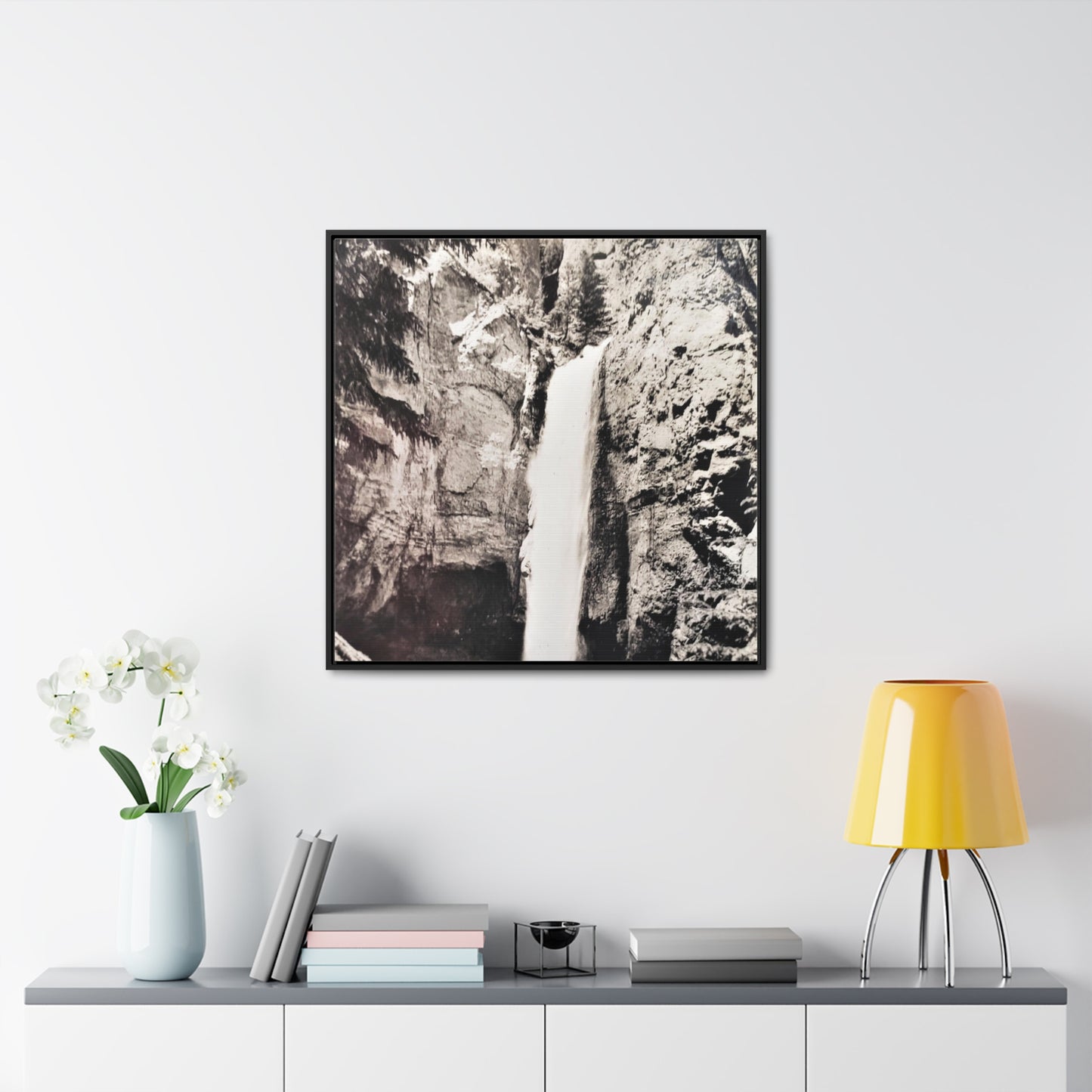 Tower Falls Yellowstone Gallery Canvas Wraps, Square Frame