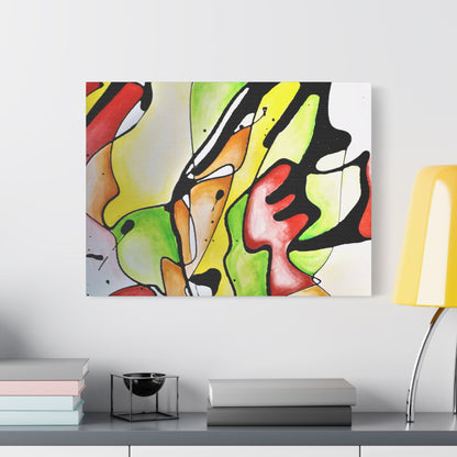 Red Mushroom Satin Canvas Stretched