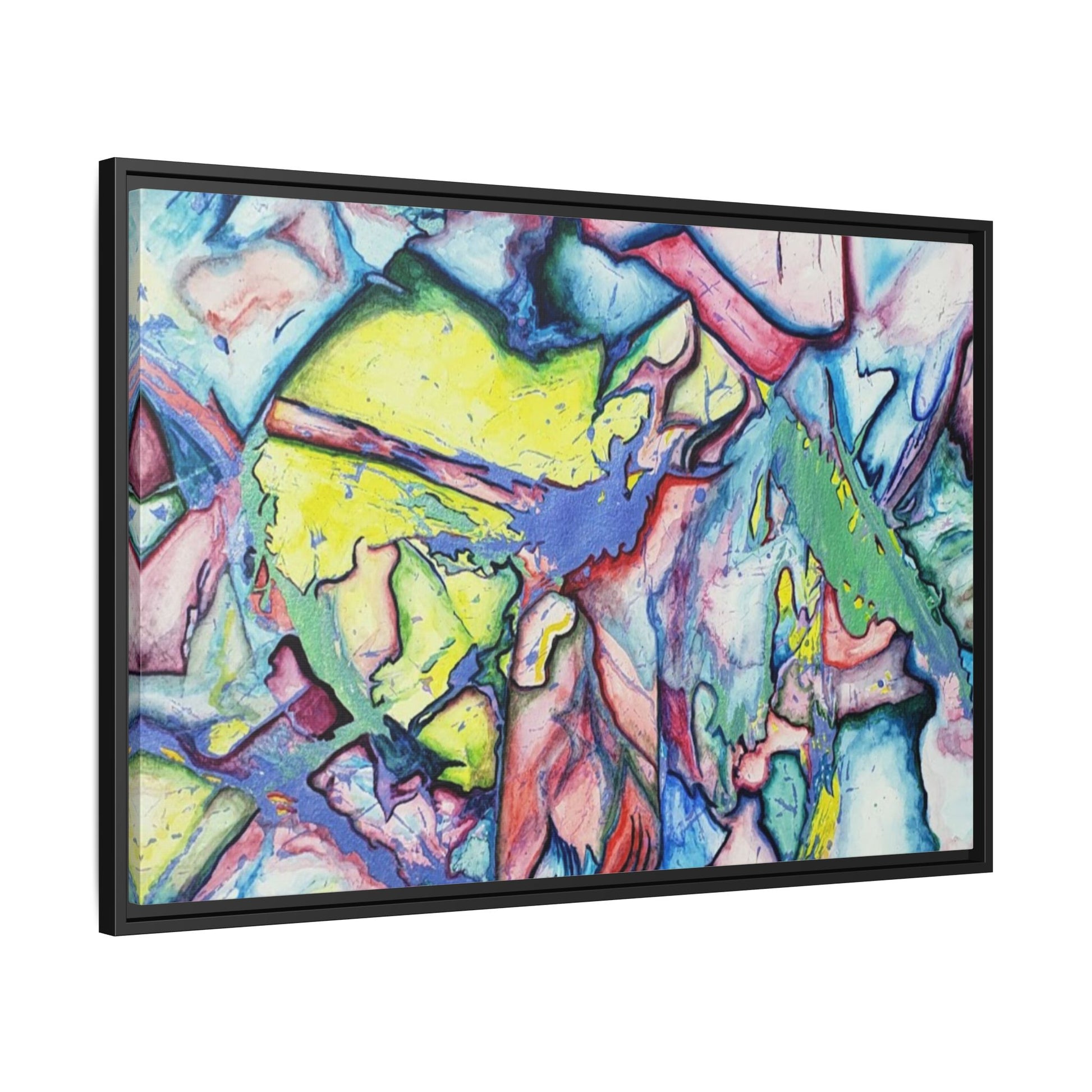 Alien Abstract Colorful Framed Canvas Art - Kia Day Design