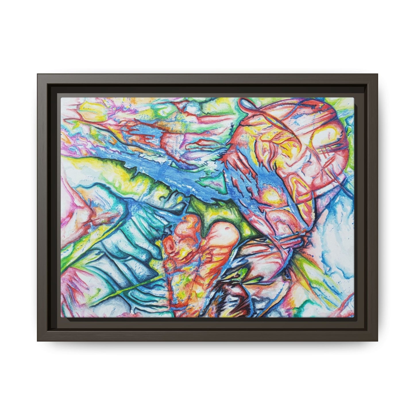 Multi-Color Abstract Framed Canvas Art Print - Kia Day Design