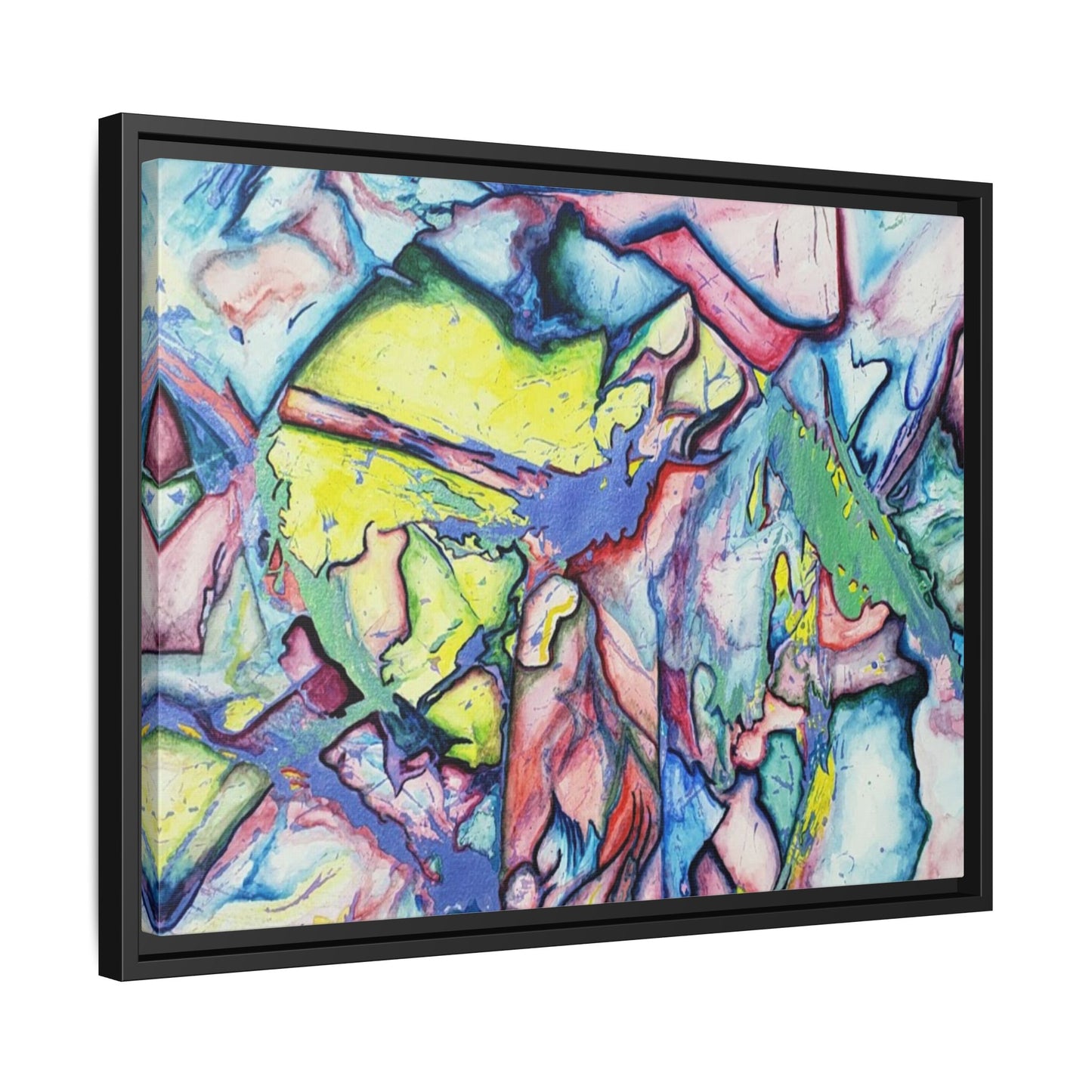 Alien Abstract Colorful Framed Canvas Art - Kia Day Design