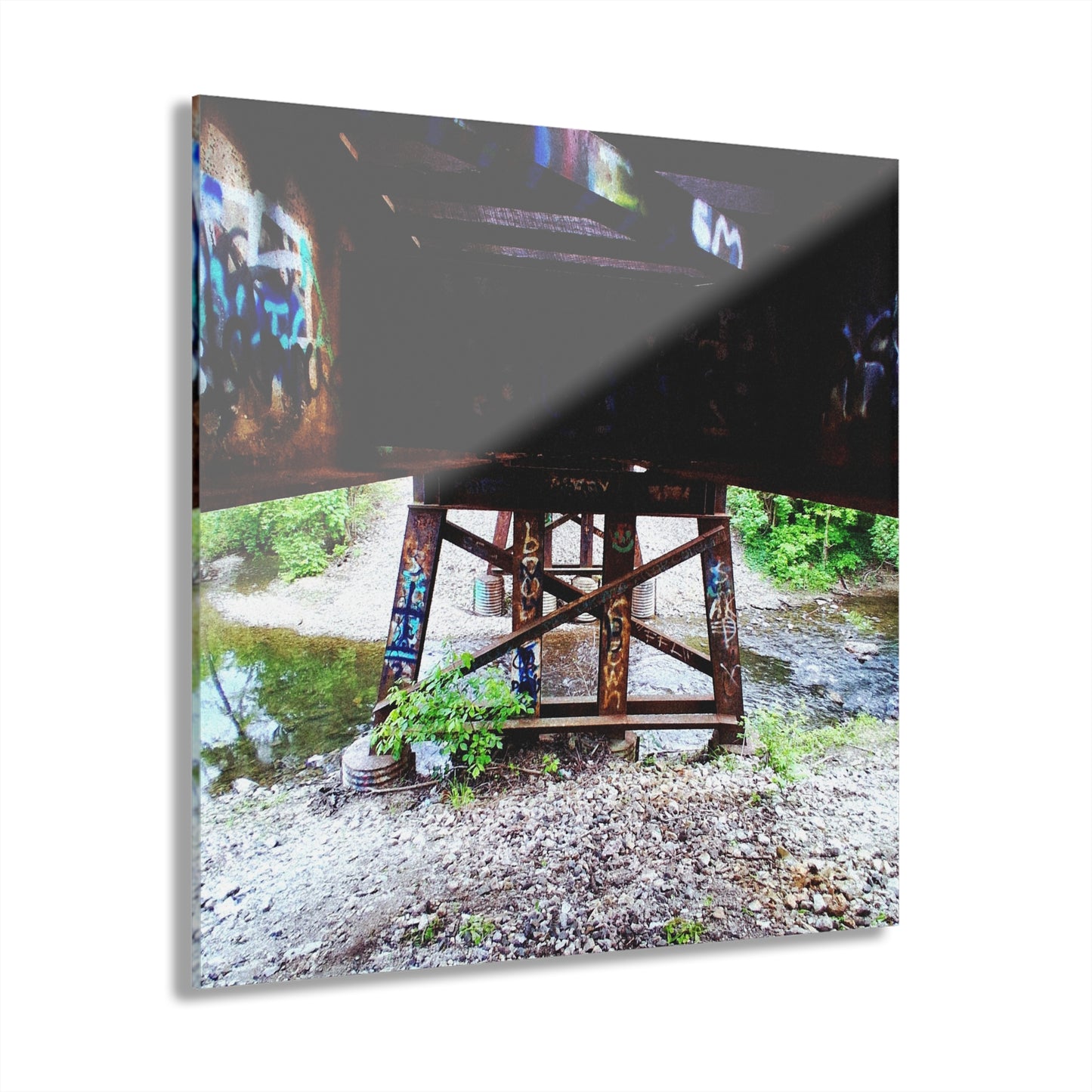 Urban Bridge Acrylic Print French Cleat Hanging - 12″ x 12″ 0.25'' - Home Decor