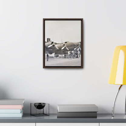Boeing B-17 Bomber Gallery Canvas Wraps Vertical Frame 11″ x 14″ 1.25" Walnut