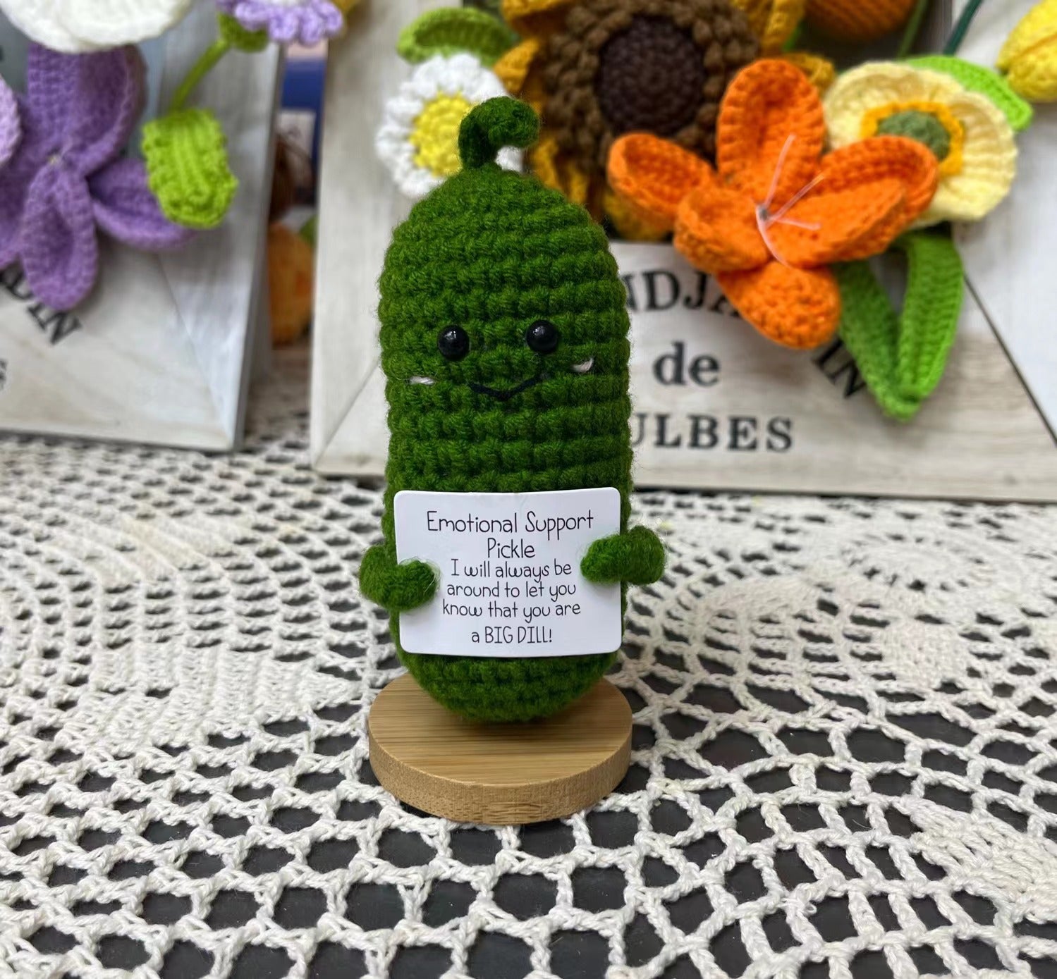 Charming Woven Cucumber Doll - - decor