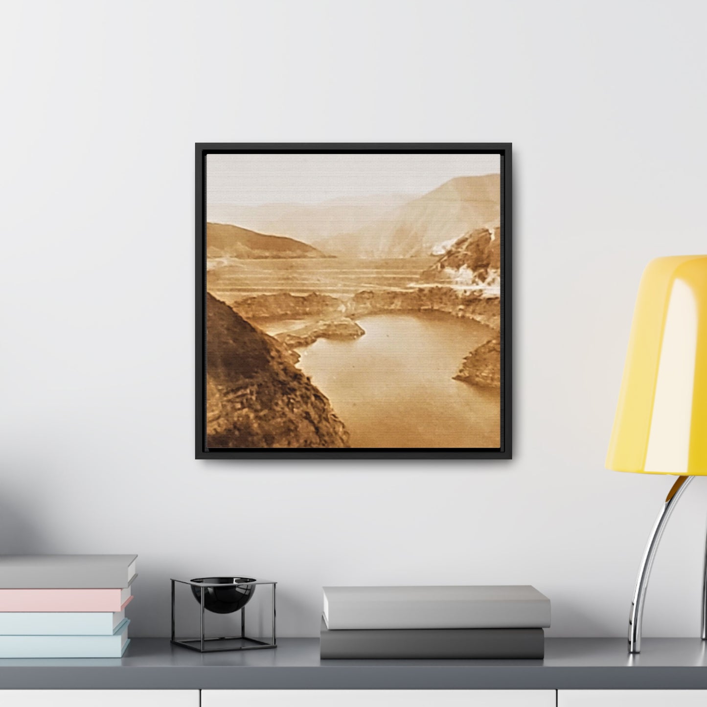 San Gabriel Dirt Fill Dam #1 Gallery Canvas Wraps, Square Frame