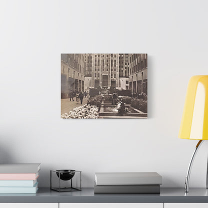 Rockefeller Plaza Satin Canvas Stretched
