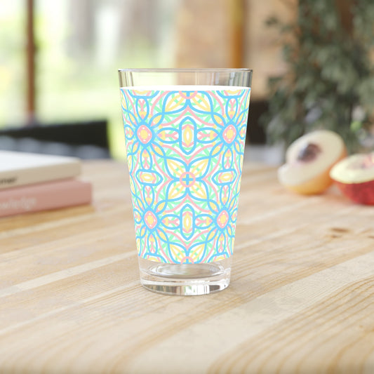 Light Blue Mandala Pint Glass - 16oz - Kia Day Design