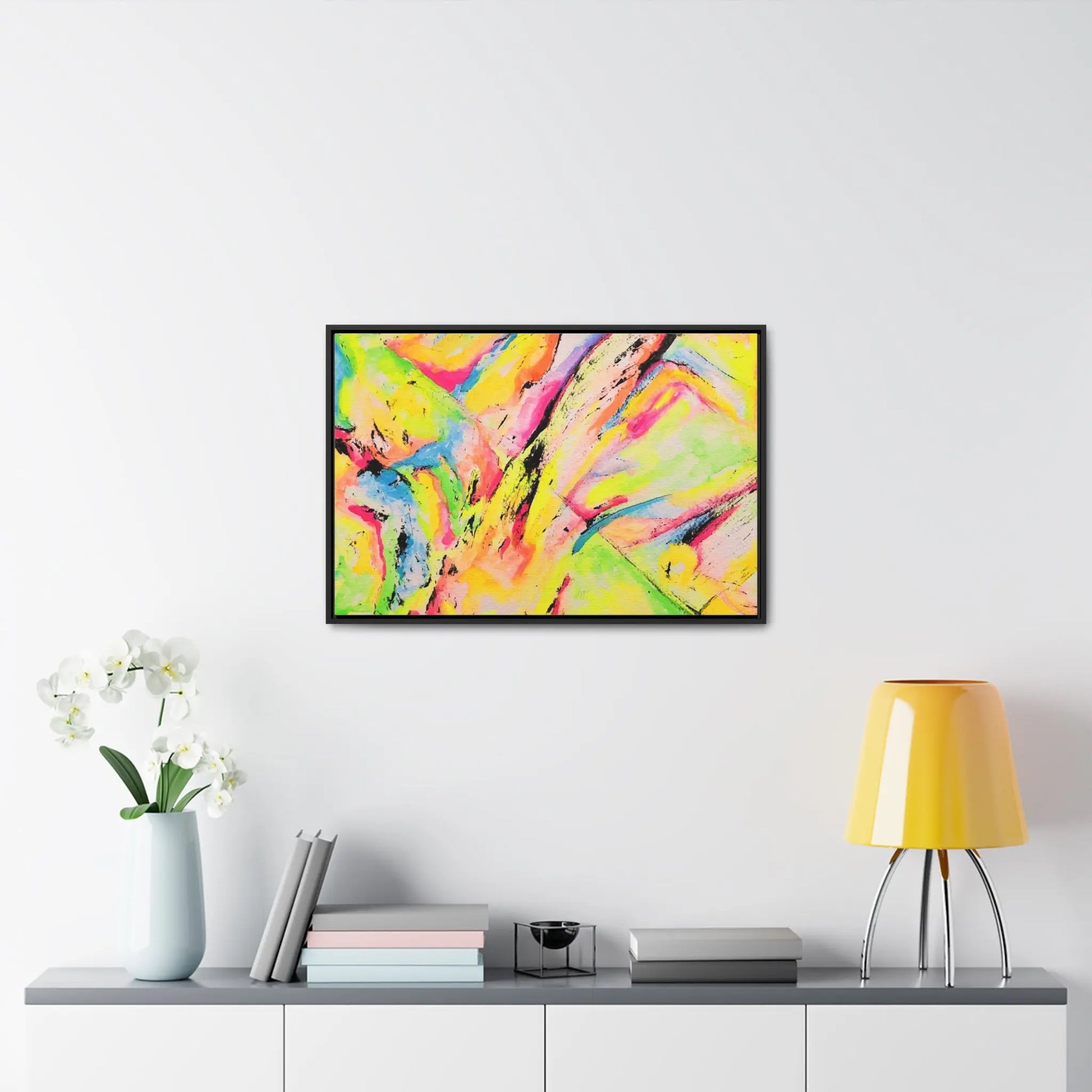 Neon Fire Gallery Canvas Wraps, Horizontal Frame