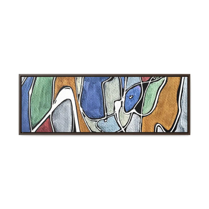 Blue Girl Gallery Canvas Wraps Horizontal Frame 36″ x 12″ Walnut 1.25"