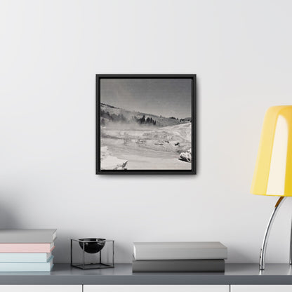 Mammoth Hot Springs Gallery Canvas Wraps Square Frame 12″ x 12″ Premium Gallery Wraps (1.25″) Black