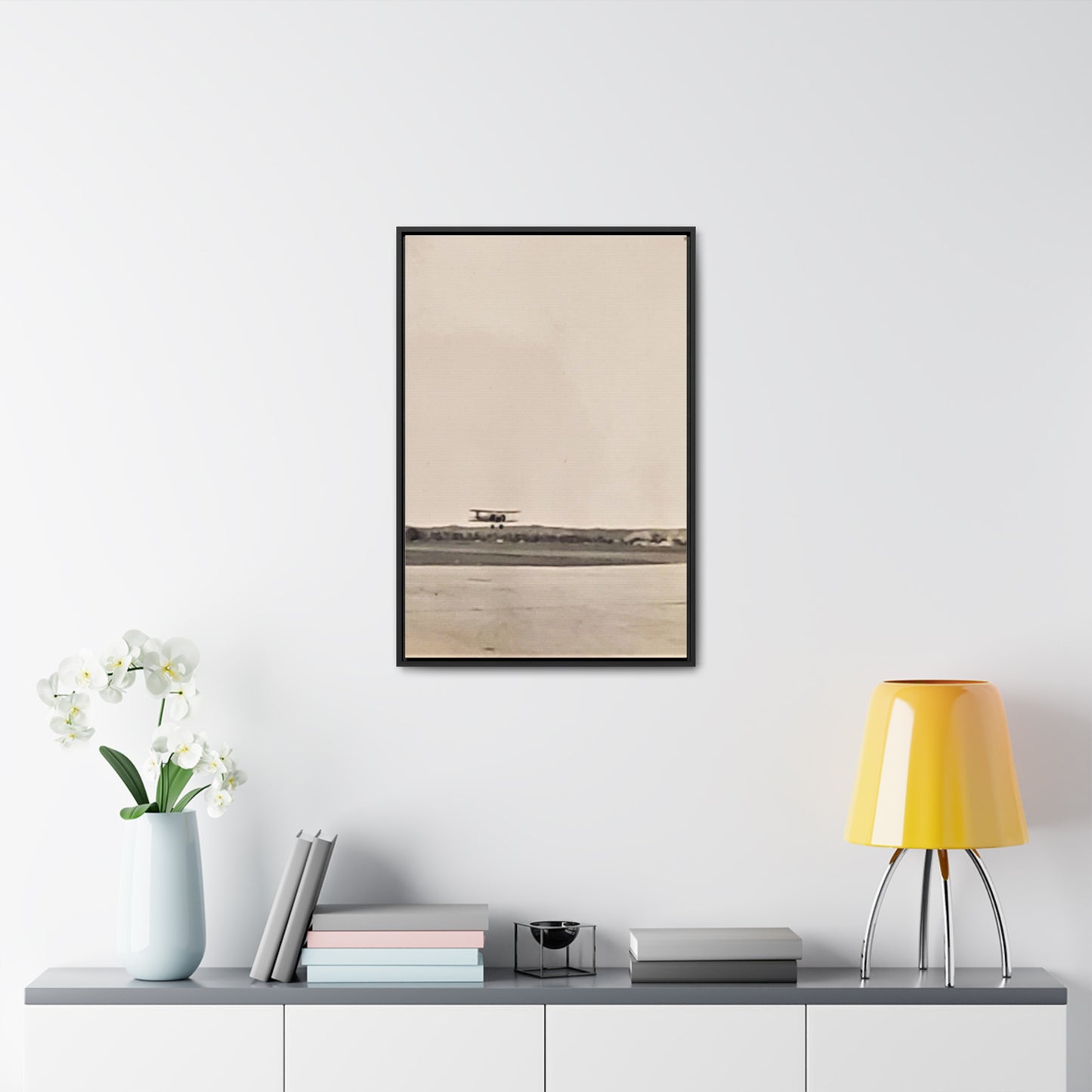 Plane Landing Omaha Airport 1939 Gallery Canvas Wraps, Vertical Frame