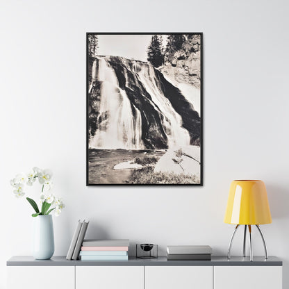Gibbon Falls Yellowstone Gallery Canvas Wraps Vertical Frame 30″ x 40″ Premium Gallery Wraps (1.25″) Black