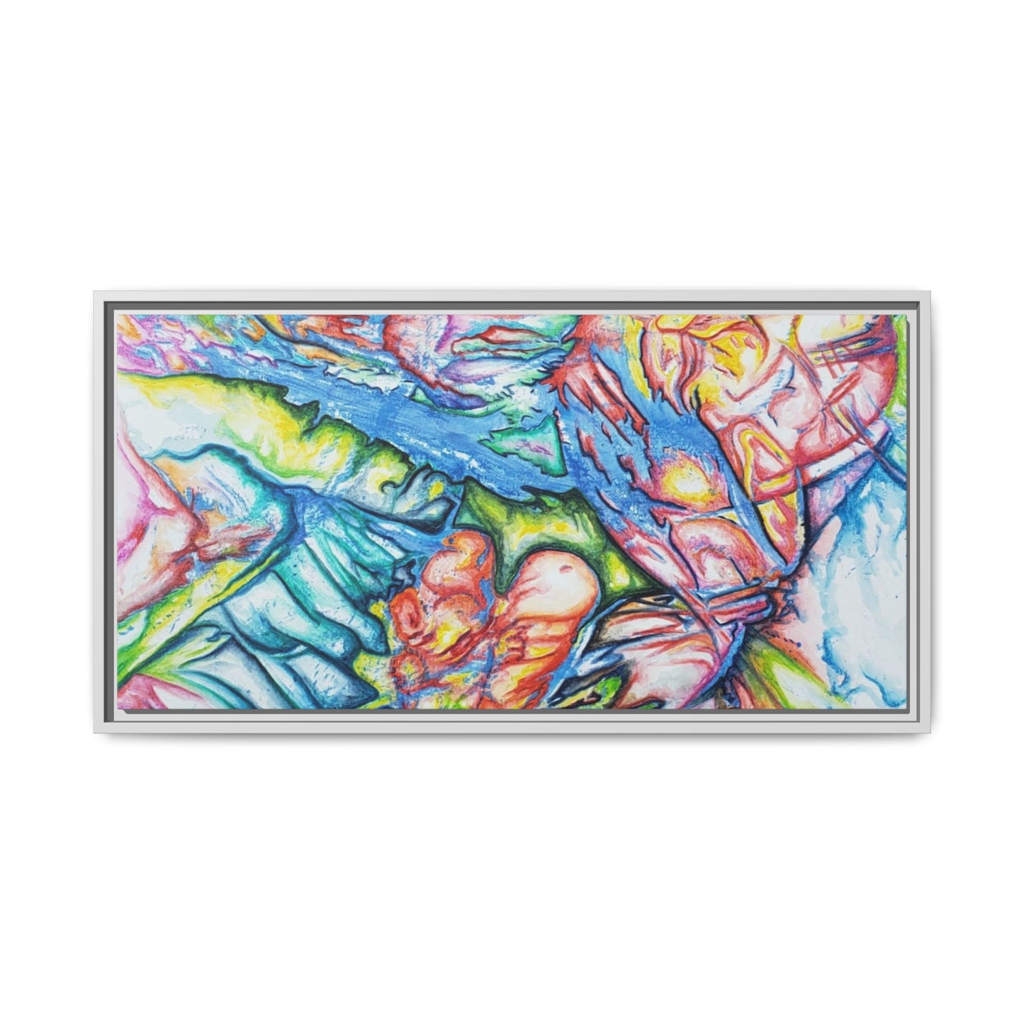 Multi-Color Abstract Framed Canvas Art Print - Kia Day Design