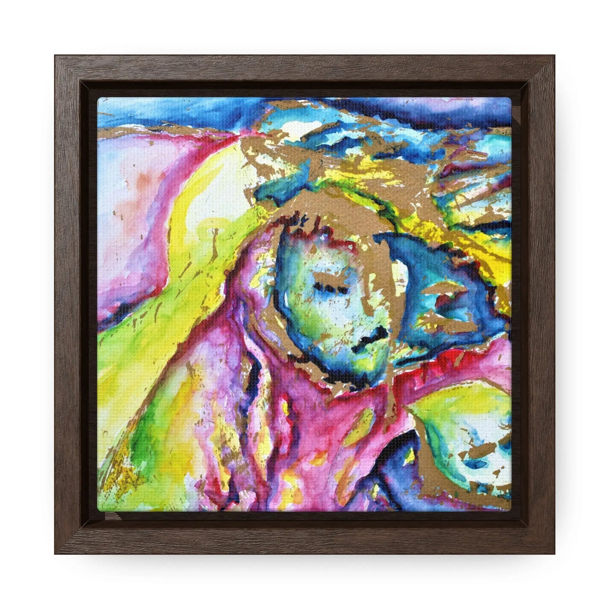 Mothers Face Gallery Canvas Wraps, Square Frame 6″ x 6″ Premium Gallery Wraps (1.25″)