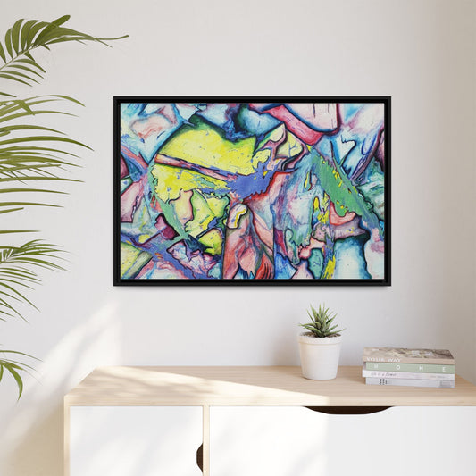 Alien Abstract Colorful Framed Canvas Art - Kia Day Design