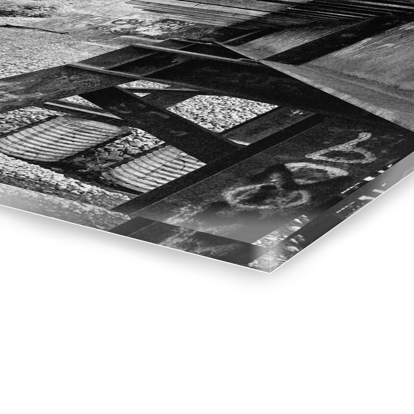 Black & White Train Trestle Acrylic Print — Rustic Industrial Wall Art French Cleat - - Home Decor