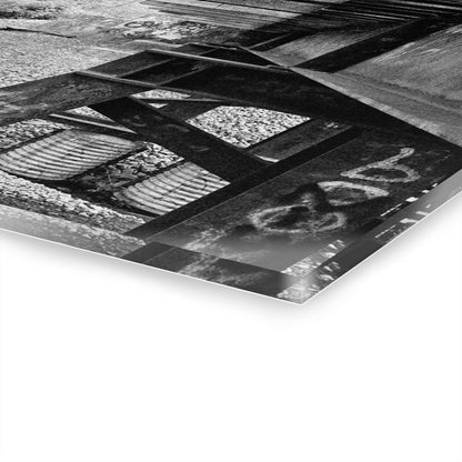 Black & White Train Trestle Acrylic Print — Rustic Industrial Wall Art French Cleat - - Home Decor