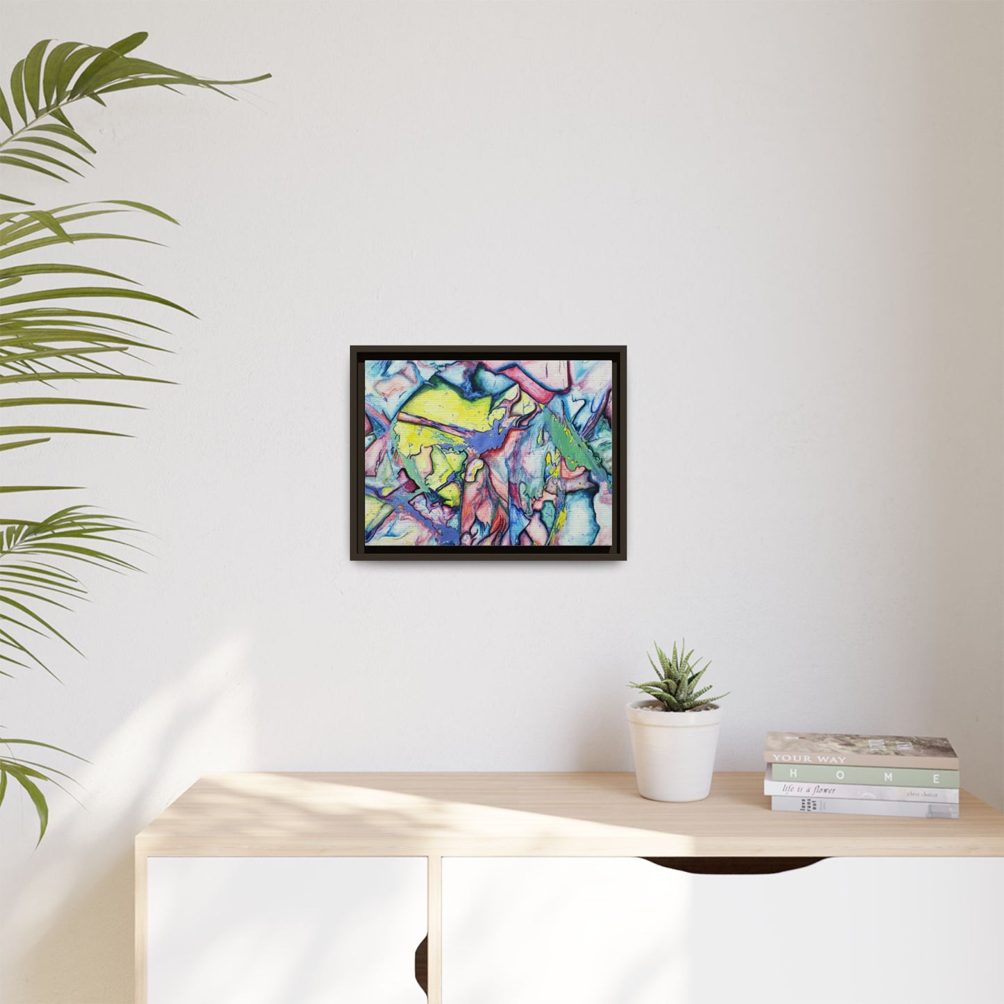 Alien Abstract Colorful Framed Canvas Art - Kia Day Design