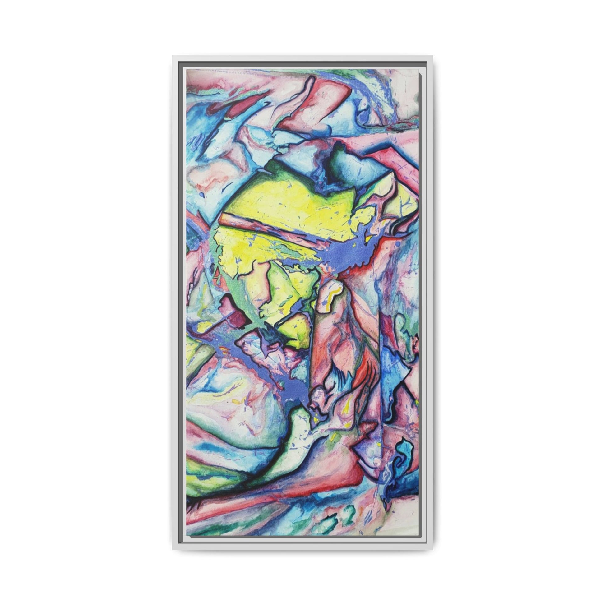 Alien Abstract Colorful Framed Canvas Art - Kia Day Design