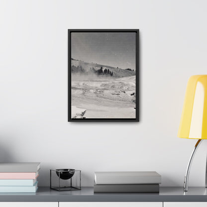 Mammoth Hot Springs Gallery Canvas Wraps Vertical Frame 12″ x 16″ Premium Gallery Wraps (1.25″) Black