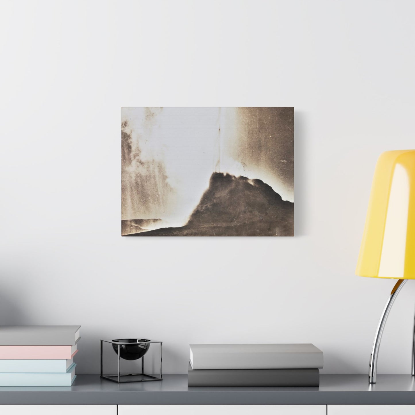 White Dome Geyser Yellowstone Satin Canvas, Stretched