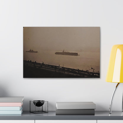Navy Day New York Hudson River October 27th 1945 War Ships Canvas Gallery Wraps 24″ x 16″ 1.25"