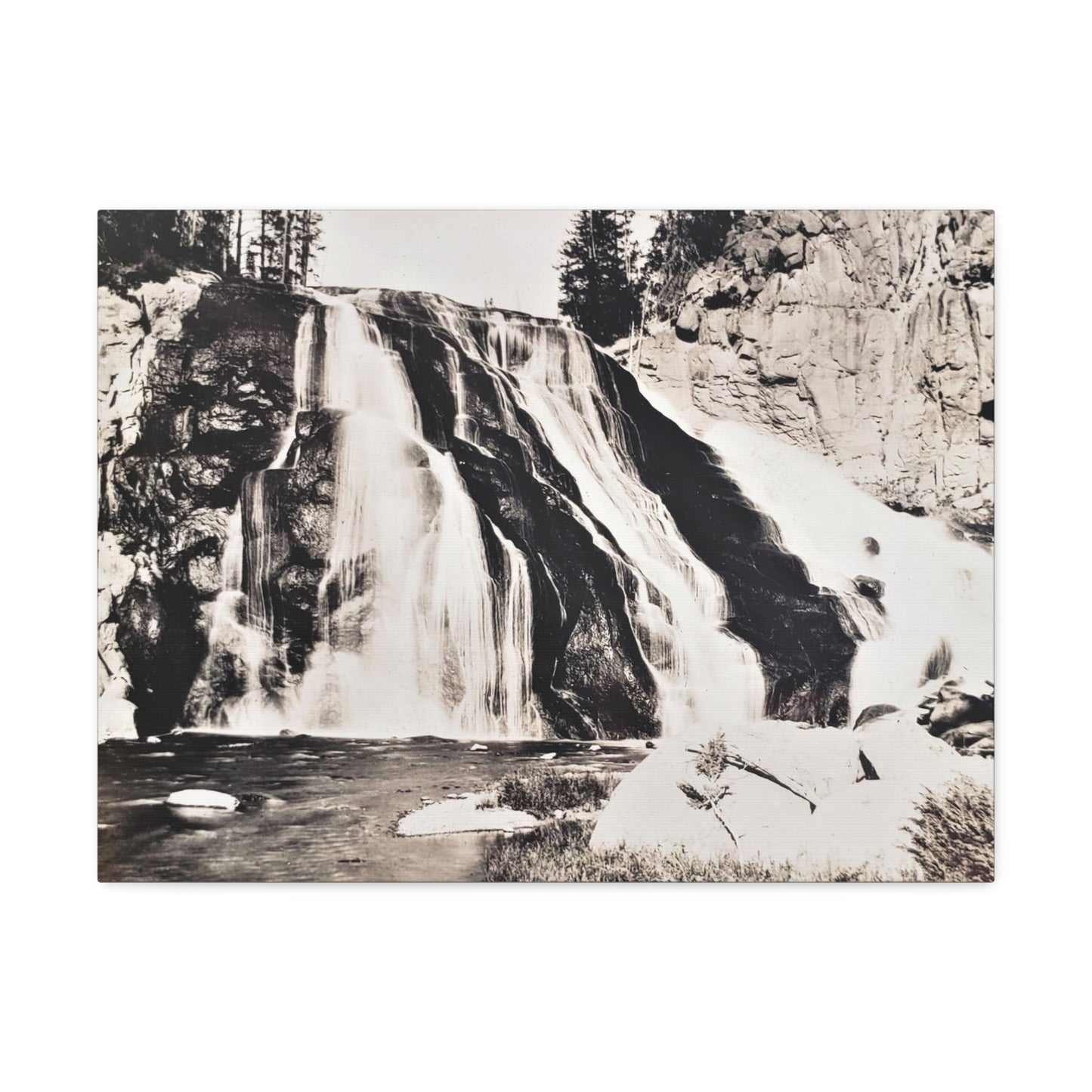 Gibbon Falls Yellowstone Stretched Canvas