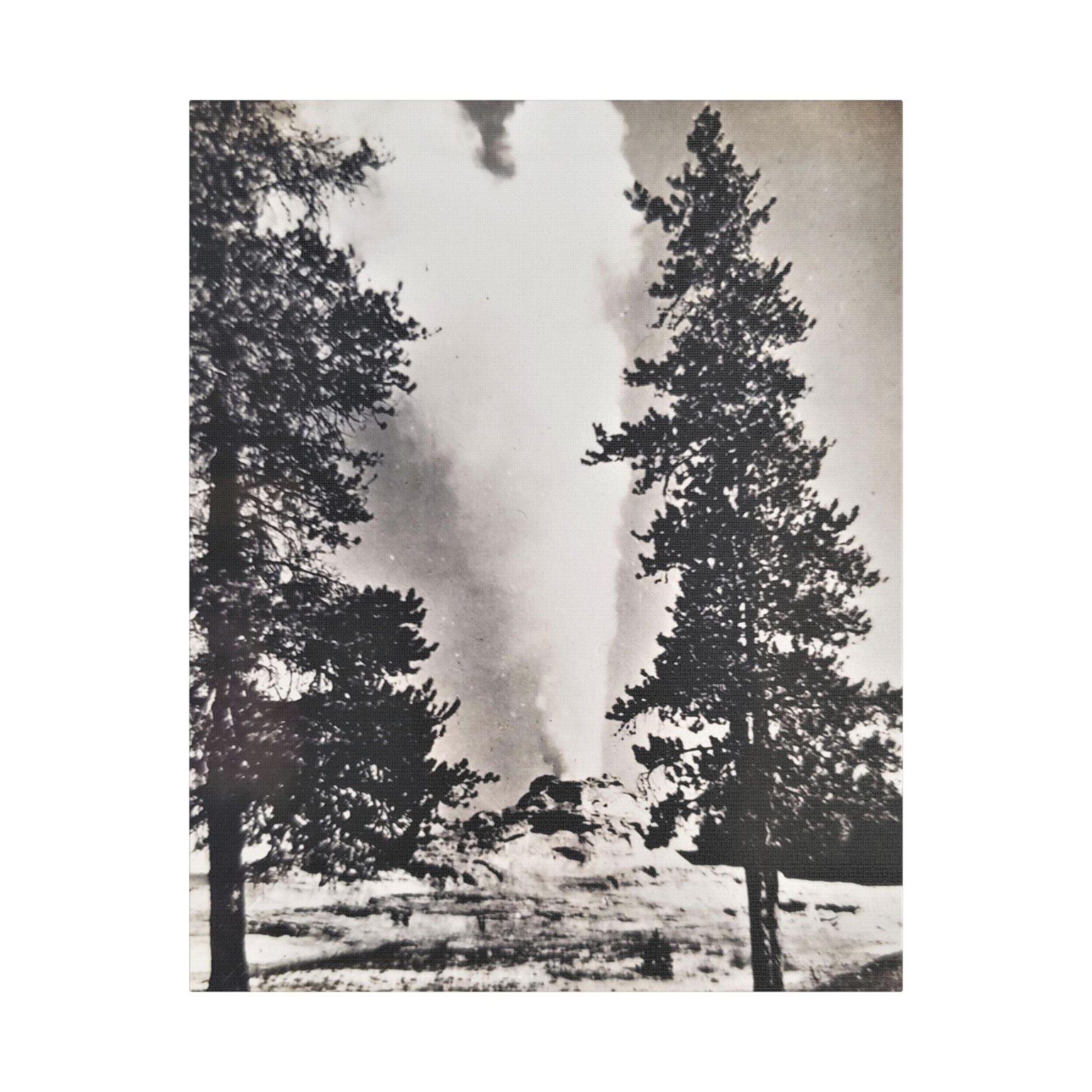 Castle Geyser Yellowstone Satin Canvas Stretched