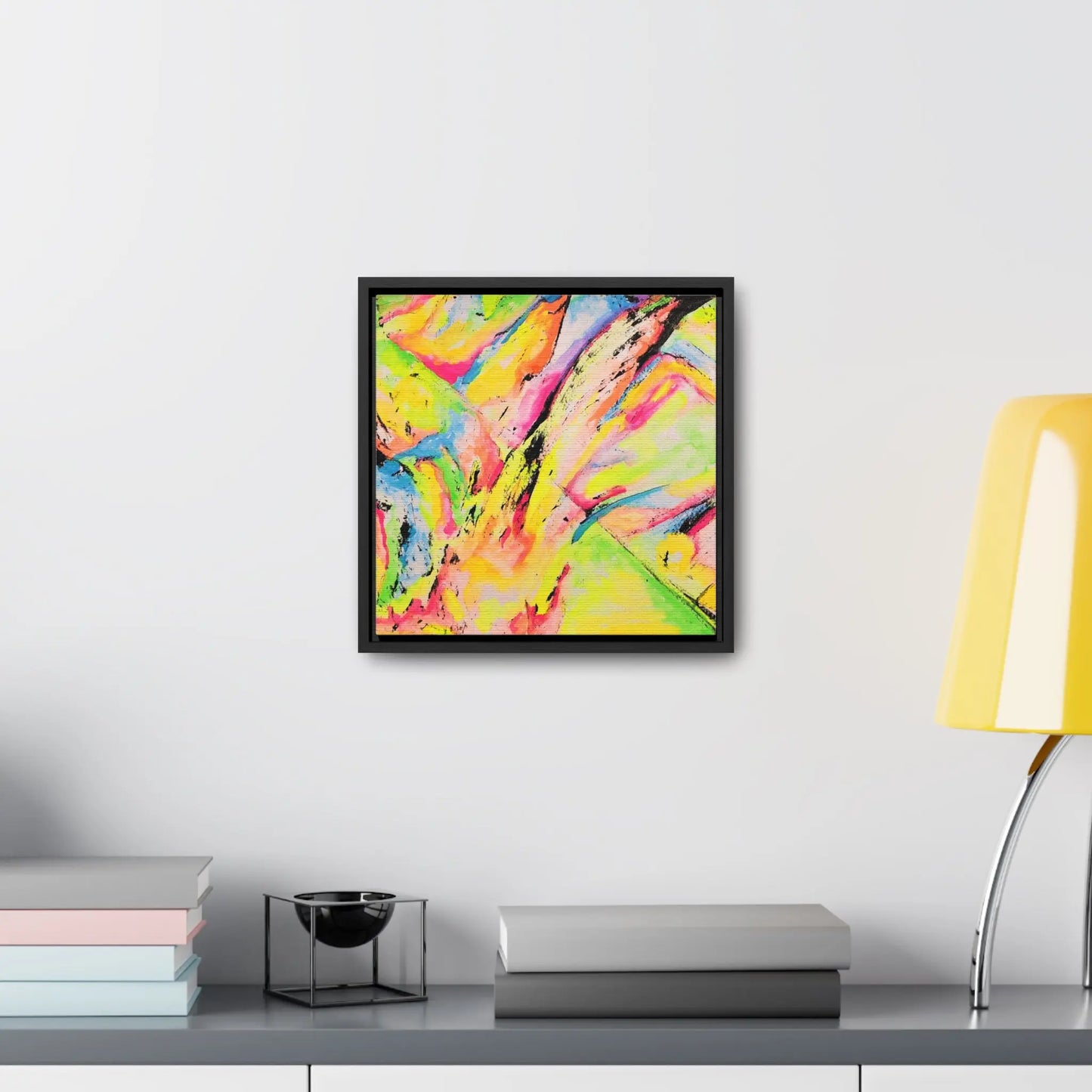 Neon Fire Gallery Canvas Wraps, Square Frame