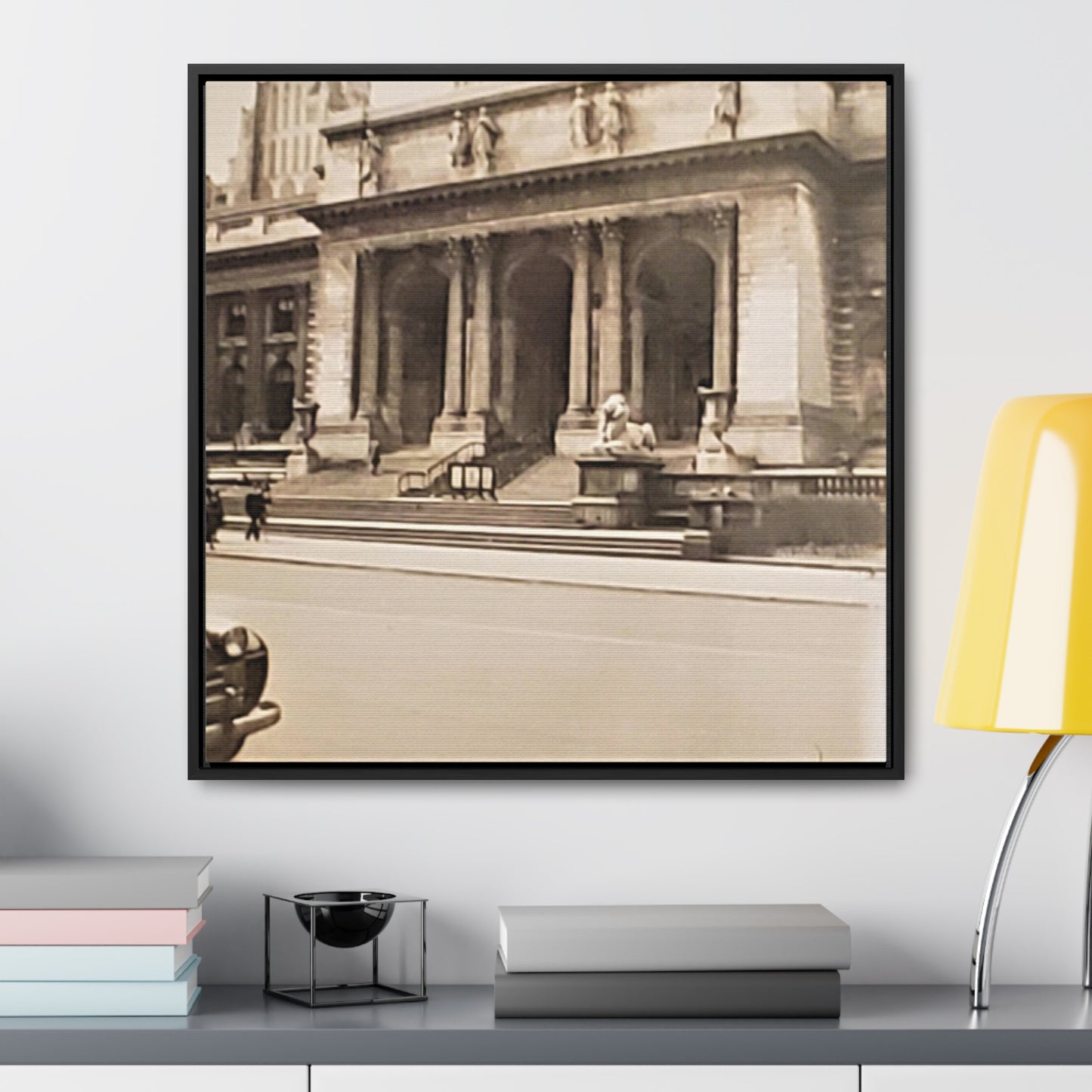 New York Public Library Gallery Canvas Wraps, Square Frame