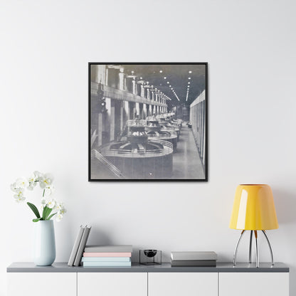 Boulder Dam Powerhouse Gallery Canvas Wraps Square Frame 30″ x 30″ 1.25" Black