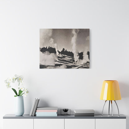 Norris Geyser Yellowstone Satin Canvas Stretched