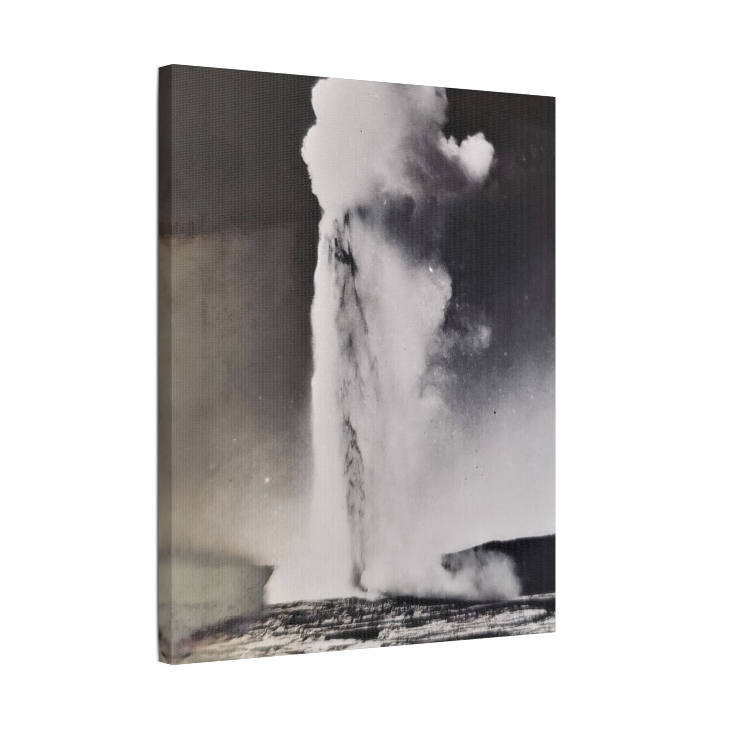 Old Faithful Geyser Yellowstone Satin Canvas, Stretched