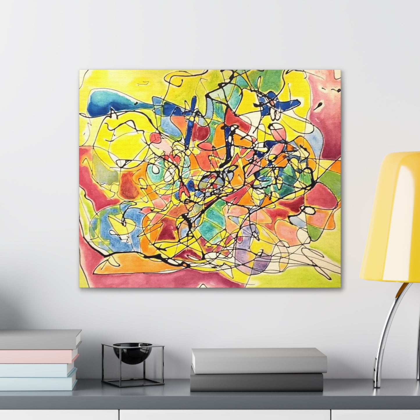 Yellow Abstract Canvas Gallery Wraps 24″ x 20″ 1.25"