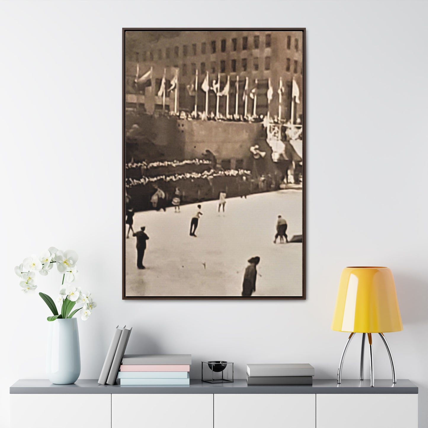 Rockefeller Plaza Easter 1945 Gallery Canvas Wraps, Vertical Frame