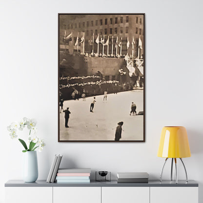 Rockefeller Plaza Easter 1945 Gallery Canvas Wraps Vertical Frame 32″ x 48″ 1.25" Walnut