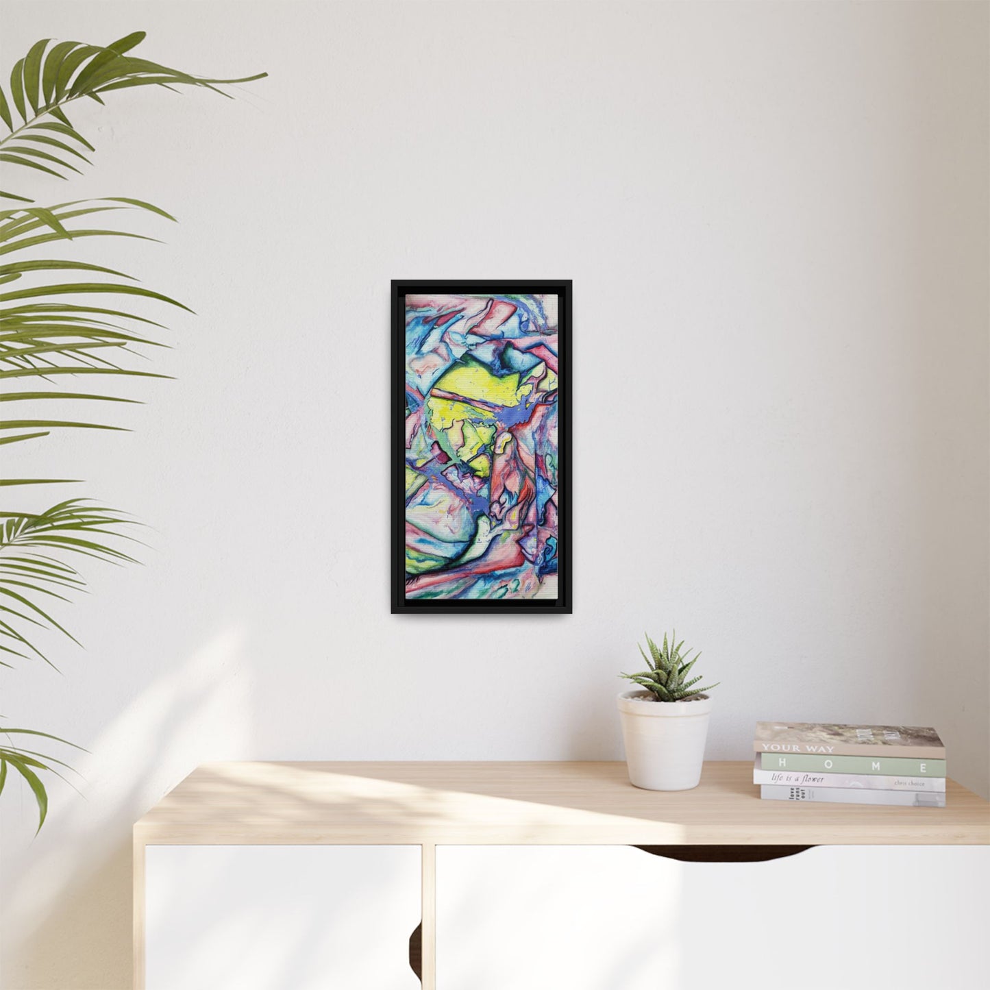 Alien Abstract Colorful Framed Canvas Art - Kia Day Design