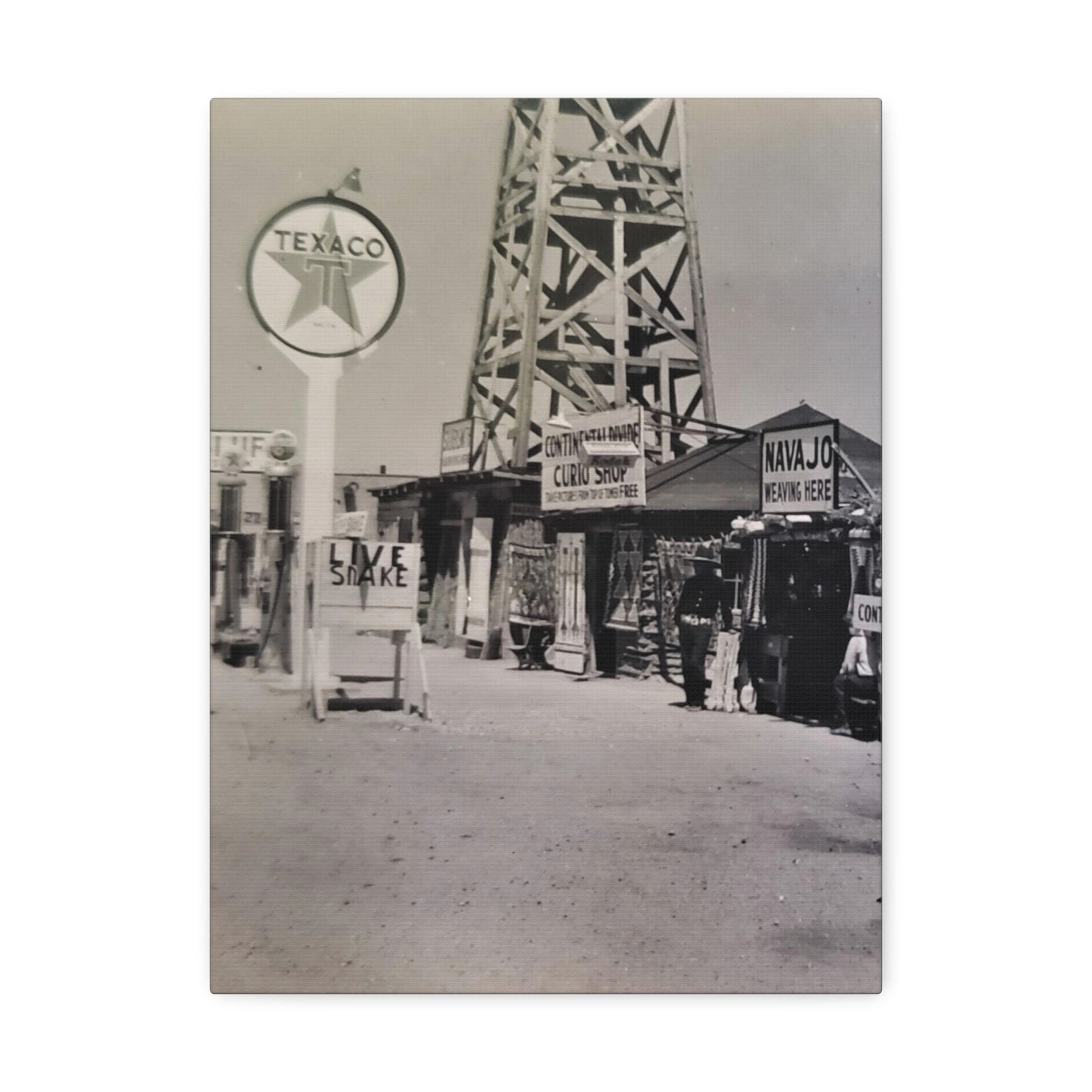 Texaco Station Continental Divide Stretched Canvas