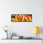 80s Rapture Gallery Canvas Wraps, Horizontal Frame 36″ x 12″ orange black yellow 1.25"