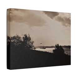 Navy Day New York October 27th 1945 Plane Satin Canvas Stretched
