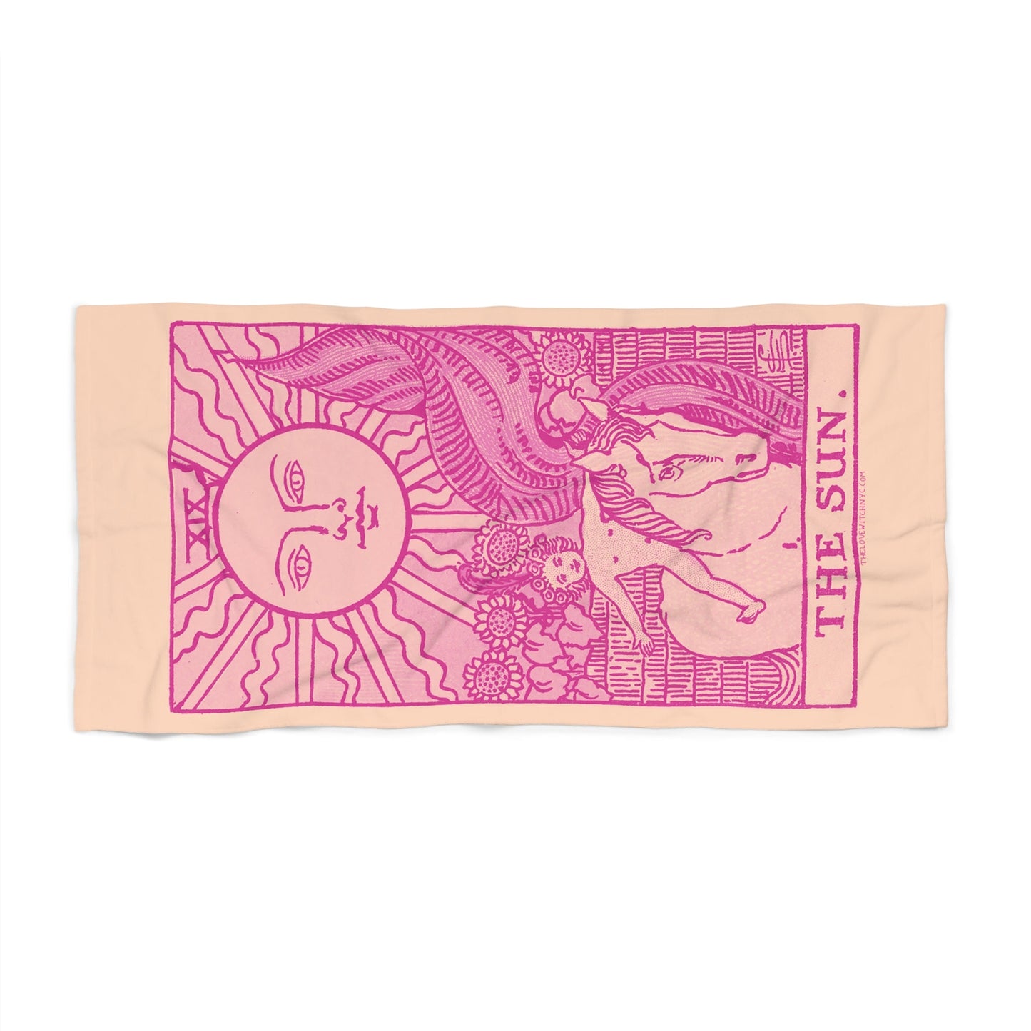 The Sun Tarot Beach Towel | Witchy Tarot Towel by The Love Witch - 30" × 60" - Home Decor