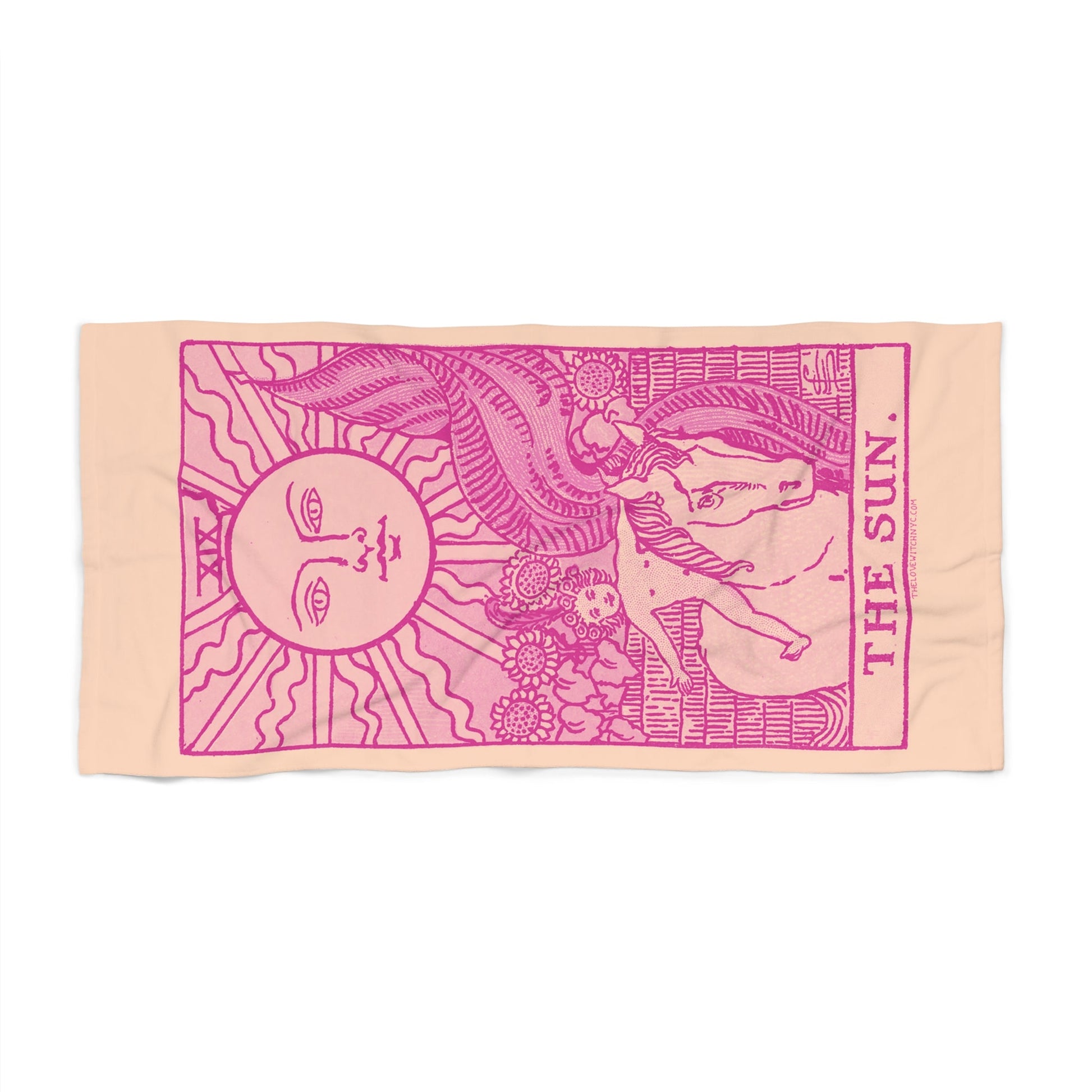 The Sun Tarot Beach Towel | Witchy Tarot Towel by The Love Witch - 30" × 60" - Home Decor