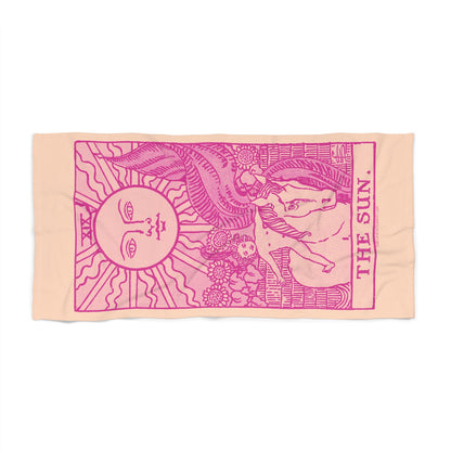 The Sun Tarot Beach Towel | Witchy Tarot Towel by The Love Witch - 30" × 60" - Home Decor
