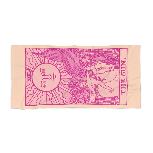 The Sun Tarot Beach Towel | Witchy Tarot Towel by The Love Witch - 30" × 60" - Home Decor
