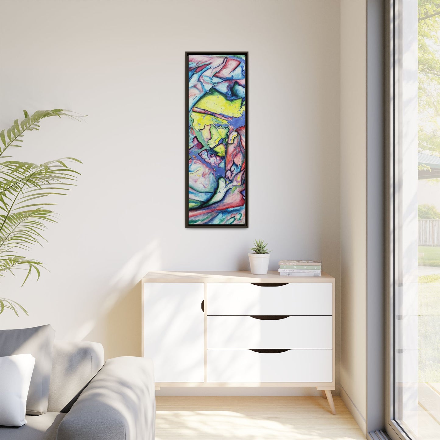 Alien Abstract Colorful Framed Canvas Art - Kia Day Design