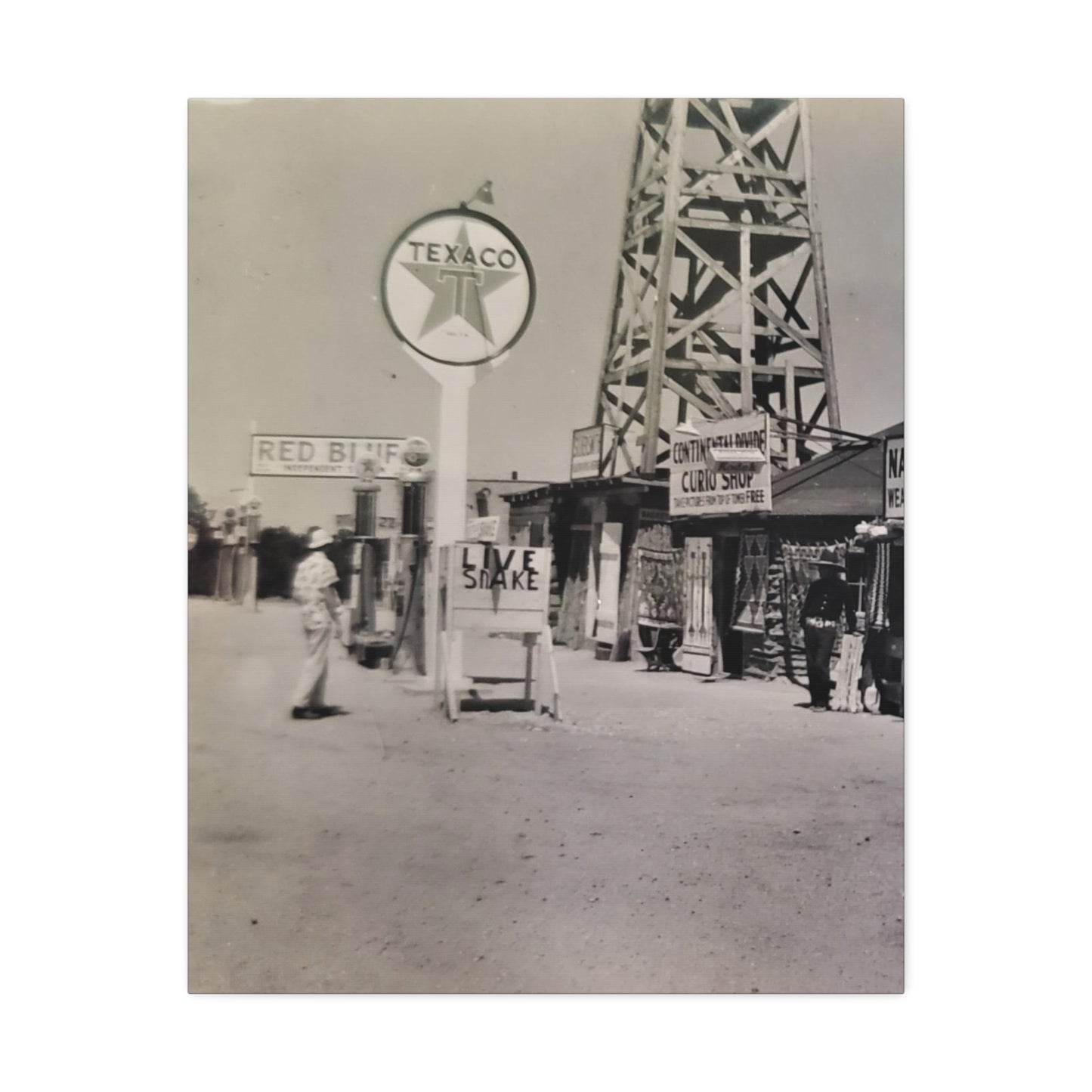 Texaco Station Continental Divide Stretched Canvas