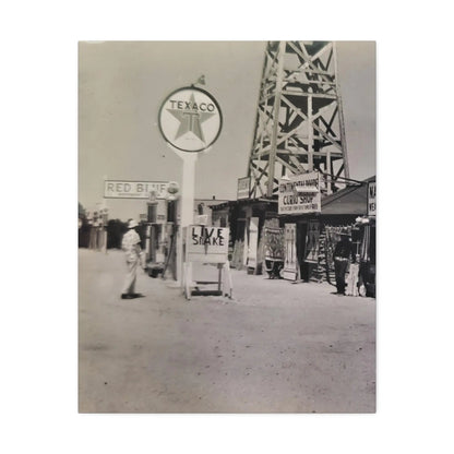 Texaco Station Continental Divide Stretched Canvas