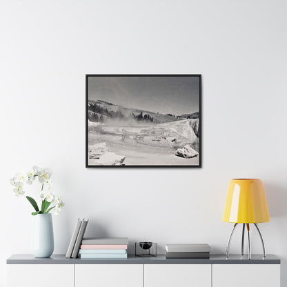 Mammoth Hot Springs Gallery Canvas Wraps Horizontal Frame 30″ x 24″ Black Premium Gallery Wraps (1.25″)